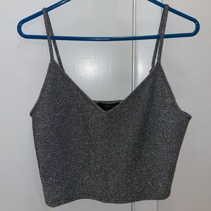 Silver glitter tank top